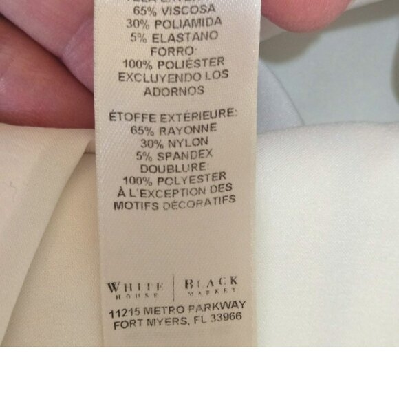 White House Black Market Size 4 A Line Skirt Mini Large Plaid Print Ivory Black - Picture 4 of 4